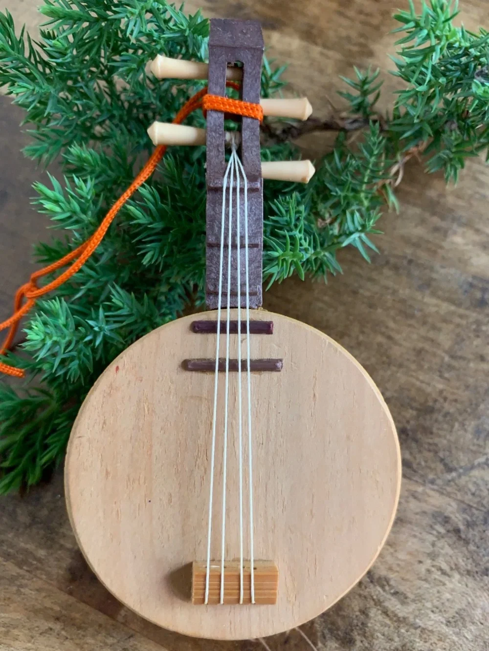 Handmade Bamboo Musical Instrument Ornaments – Set of 4 – Vintage